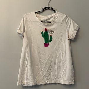 Kate Spade White Cute Cactus Tee
